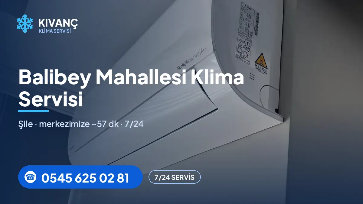 Balibey klima servisi görseli — Kıvanç Klima saha fotoğrafı ve 0545 625 02 81 telefon numarası