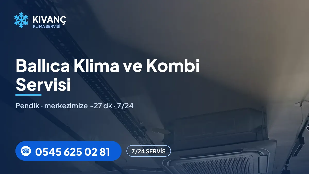 Ballıca klima servisi görseli — Kıvanç Klima saha fotoğrafı ve 0545 625 02 81 telefon numarası