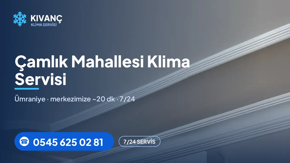 Çamlık klima servisi görseli — Kıvanç Klima saha fotoğrafı ve 0545 625 02 81 telefon numarası
