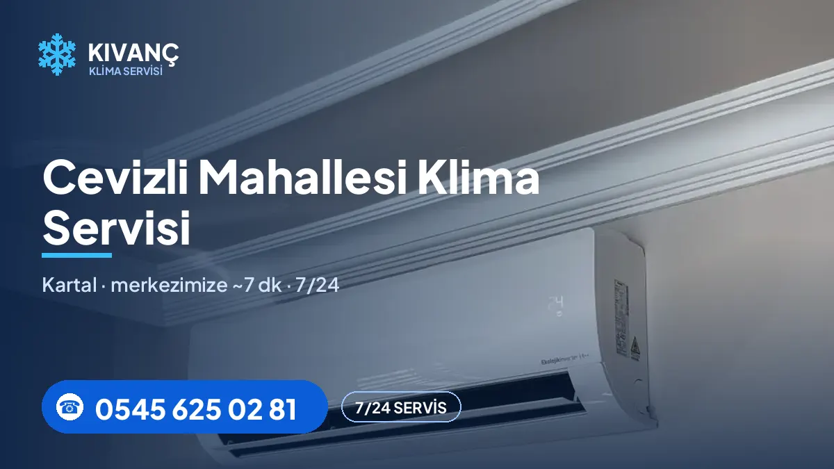 Cevizli klima servisi görseli — Kıvanç Klima saha fotoğrafı ve 0545 625 02 81 telefon numarası