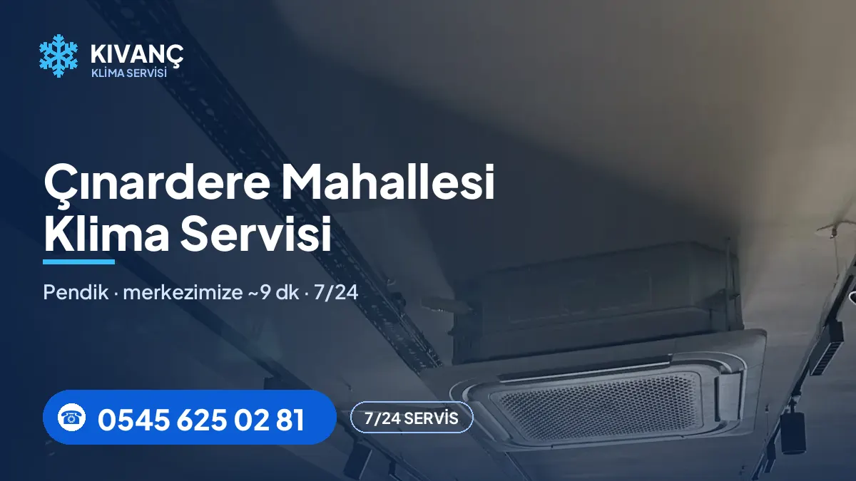Çınardere klima servisi görseli — Kıvanç Klima saha fotoğrafı ve 0545 625 02 81 telefon numarası