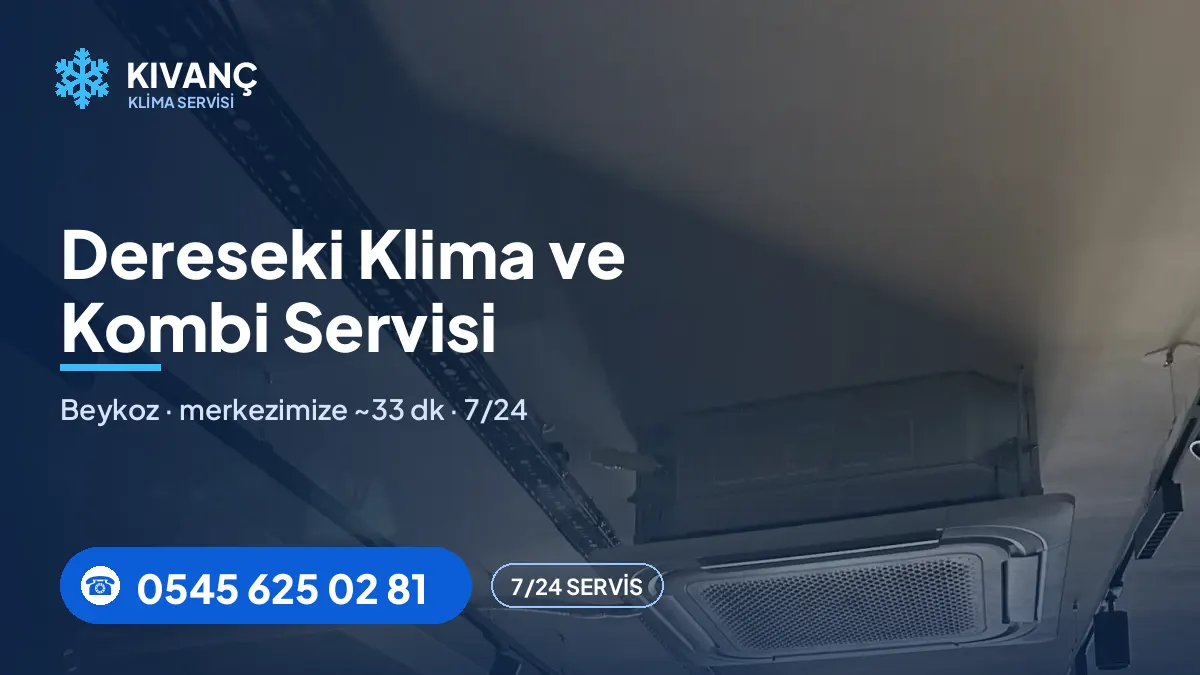 Dereseki klima servisi görseli — Kıvanç Klima saha fotoğrafı ve 0545 625 02 81 telefon numarası