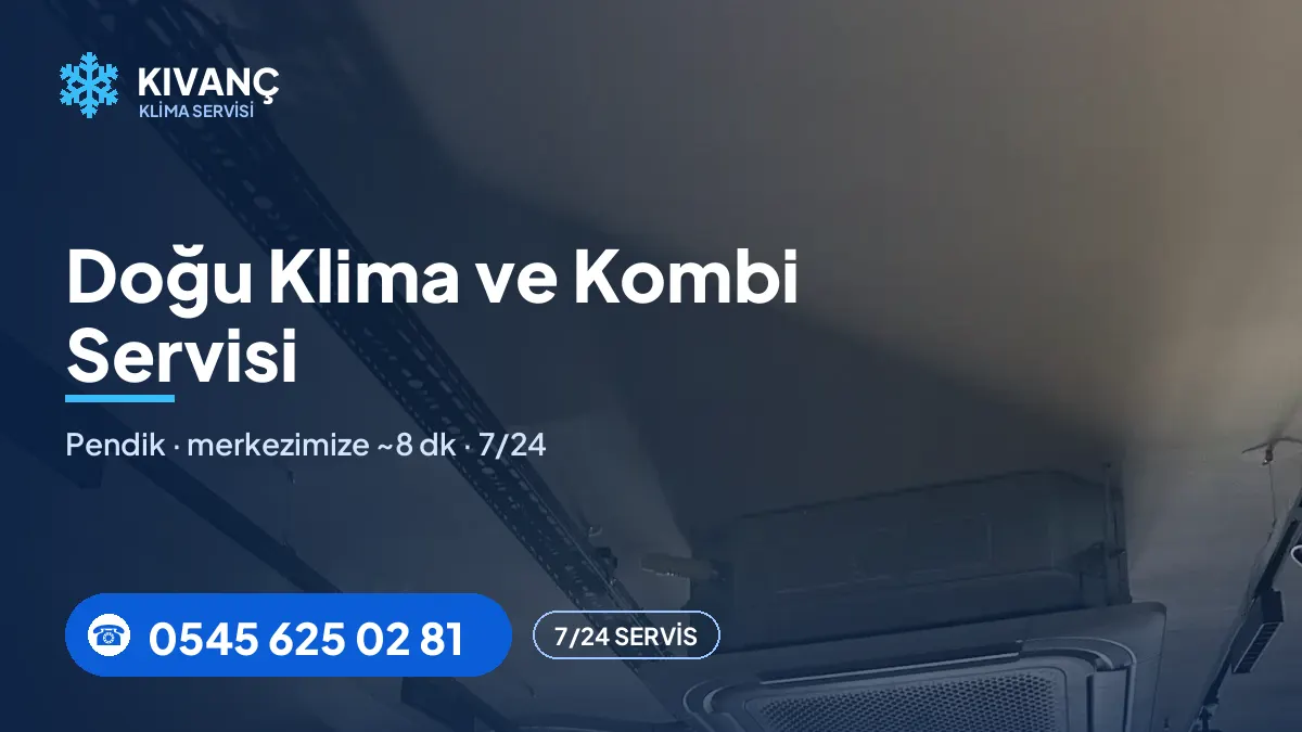 Doğu klima servisi görseli — Kıvanç Klima saha fotoğrafı ve 0545 625 02 81 telefon numarası