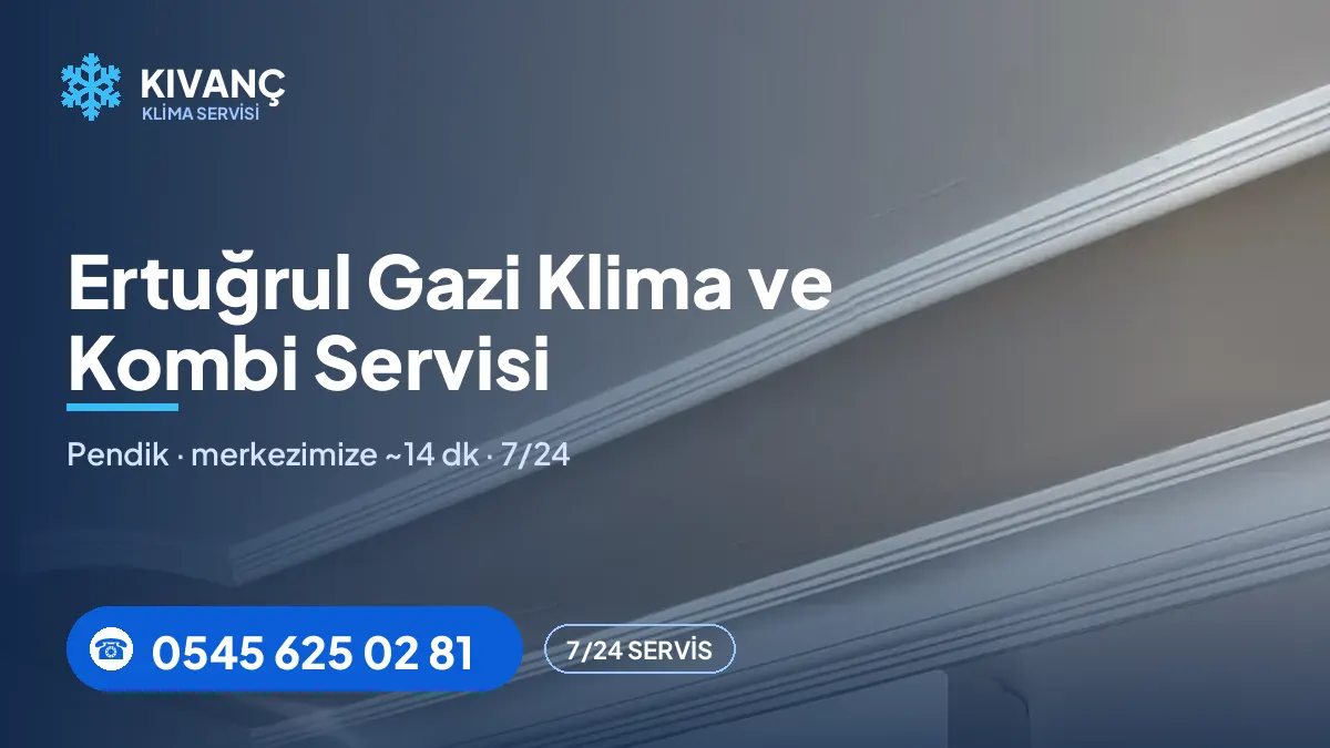 Ertuğrul Gazi klima servisi görseli — Kıvanç Klima saha fotoğrafı ve 0545 625 02 81 telefon numarası