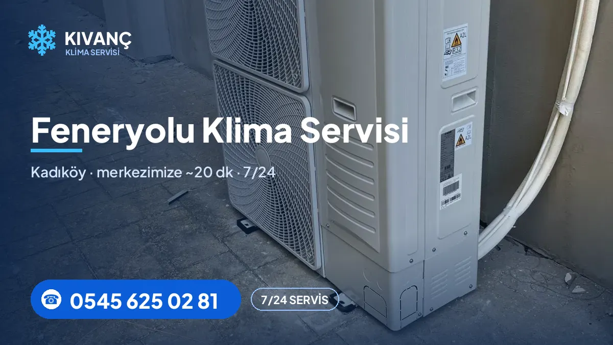 Feneryolu klima servisi görseli — Kıvanç Klima saha fotoğrafı ve 0545 625 02 81 telefon numarası