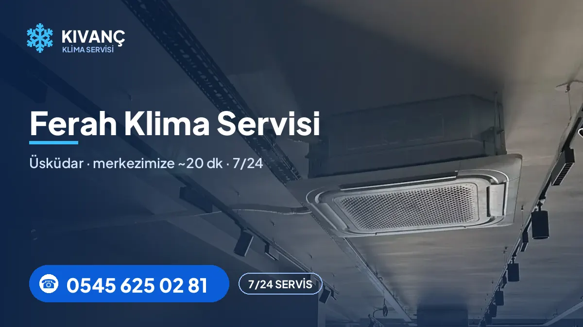 Ferah klima servisi görseli — Kıvanç Klima saha fotoğrafı ve 0545 625 02 81 telefon numarası