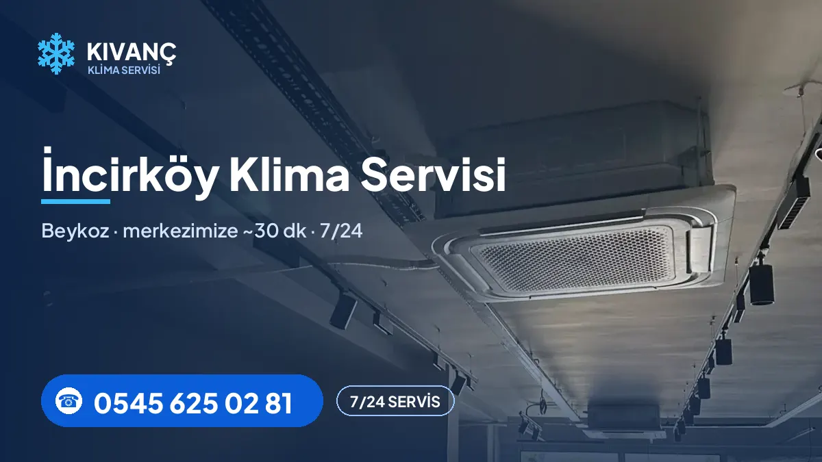İncirköy klima servisi görseli — Kıvanç Klima saha fotoğrafı ve 0545 625 02 81 telefon numarası