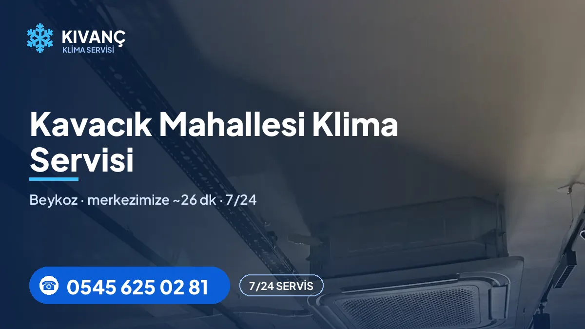 Kavacık klima servisi görseli — Kıvanç Klima saha fotoğrafı ve 0545 625 02 81 telefon numarası