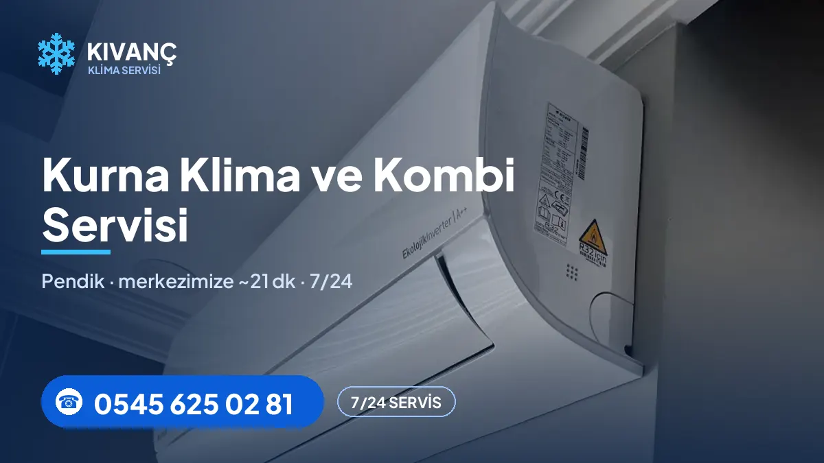 Kurna klima servisi görseli — Kıvanç Klima saha fotoğrafı ve 0545 625 02 81 telefon numarası