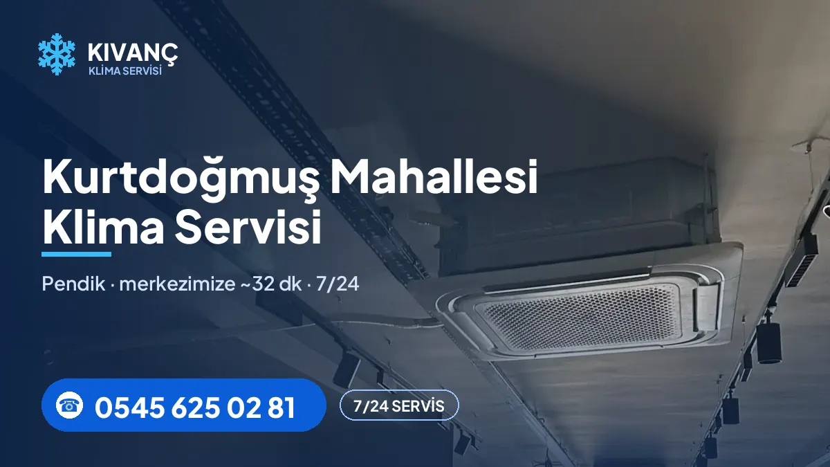 Kurtdoğmuş klima servisi görseli — Kıvanç Klima saha fotoğrafı ve 0545 625 02 81 telefon numarası