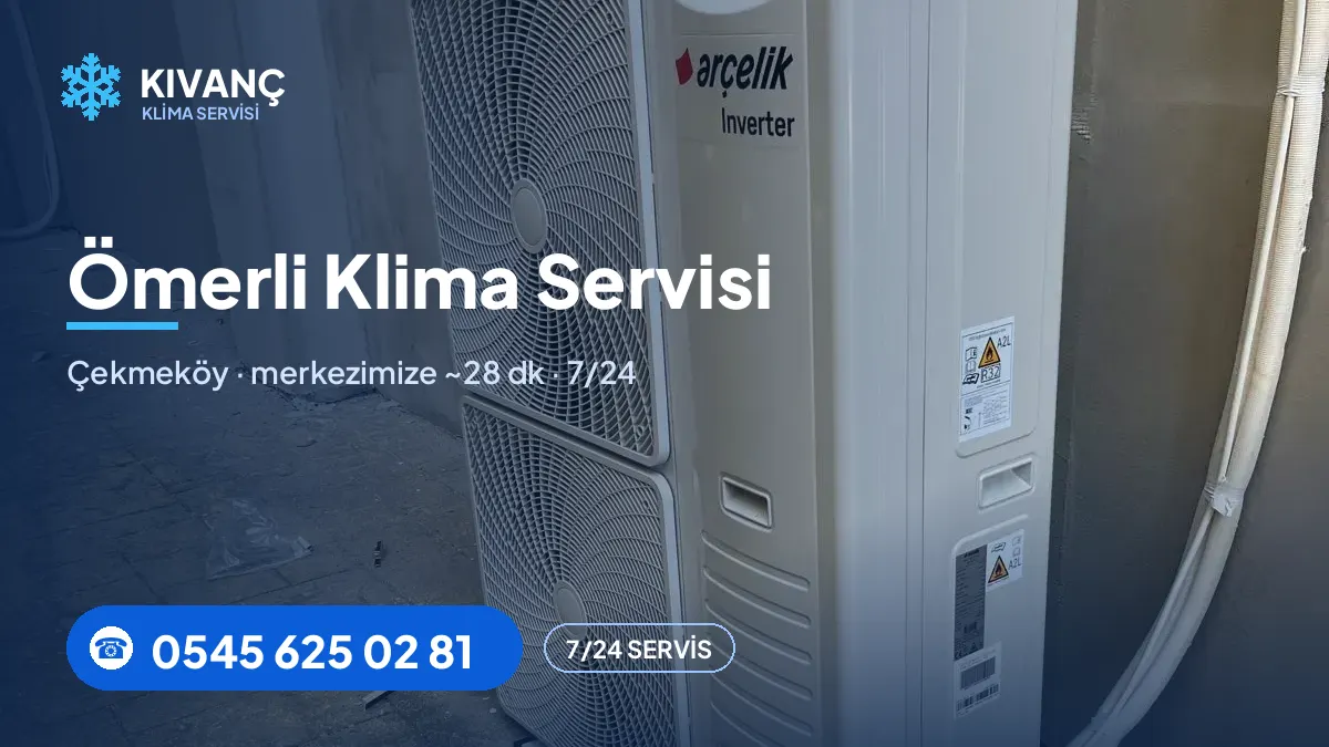 Ömerli klima servisi görseli — Kıvanç Klima saha fotoğrafı ve 0545 625 02 81 telefon numarası