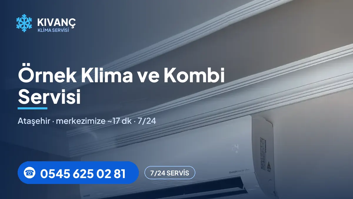 Örnek klima servisi görseli — Kıvanç Klima saha fotoğrafı ve 0545 625 02 81 telefon numarası