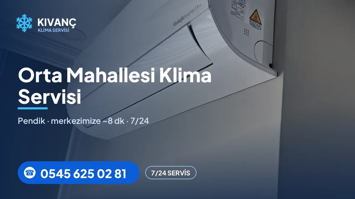 Orta klima servisi görseli — Kıvanç Klima saha fotoğrafı ve 0545 625 02 81 telefon numarası
