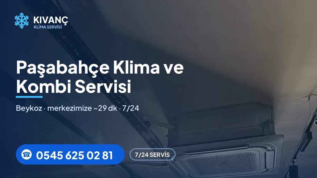 Paşabahçe klima servisi görseli — Kıvanç Klima saha fotoğrafı ve 0545 625 02 81 telefon numarası
