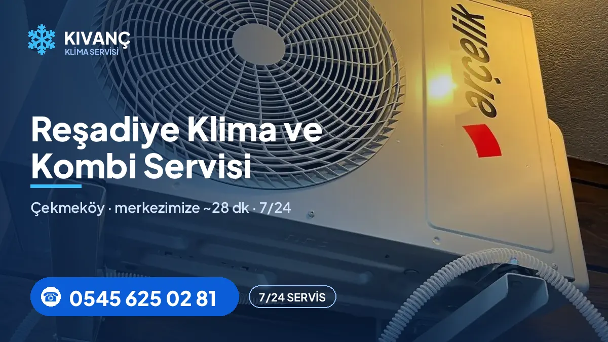 Reşadiye klima servisi görseli — Kıvanç Klima saha fotoğrafı ve 0545 625 02 81 telefon numarası