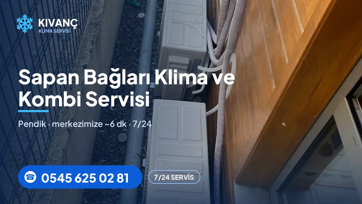 Sapan Bağları klima servisi görseli — Kıvanç Klima saha fotoğrafı ve 0545 625 02 81 telefon numarası