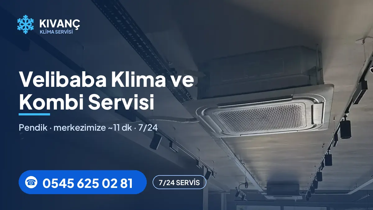 Velibaba klima servisi görseli — Kıvanç Klima saha fotoğrafı ve 0545 625 02 81 telefon numarası