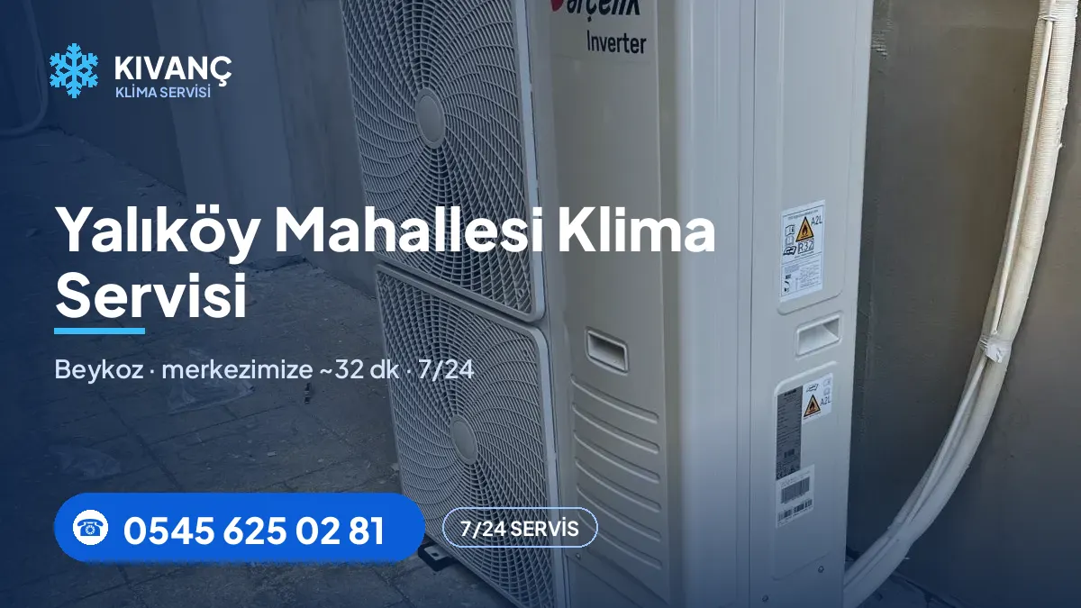 Yalıköy klima servisi görseli — Kıvanç Klima saha fotoğrafı ve 0545 625 02 81 telefon numarası